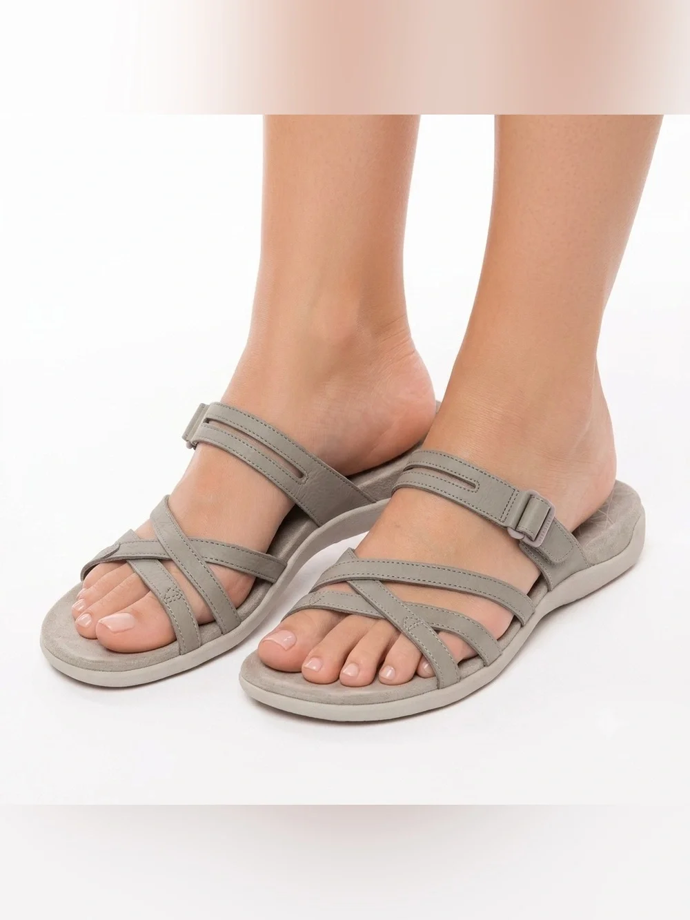 Merrell Women's Kaloka Gray Leather Strappy Comfort Slide Sandals Size 11 EU 42